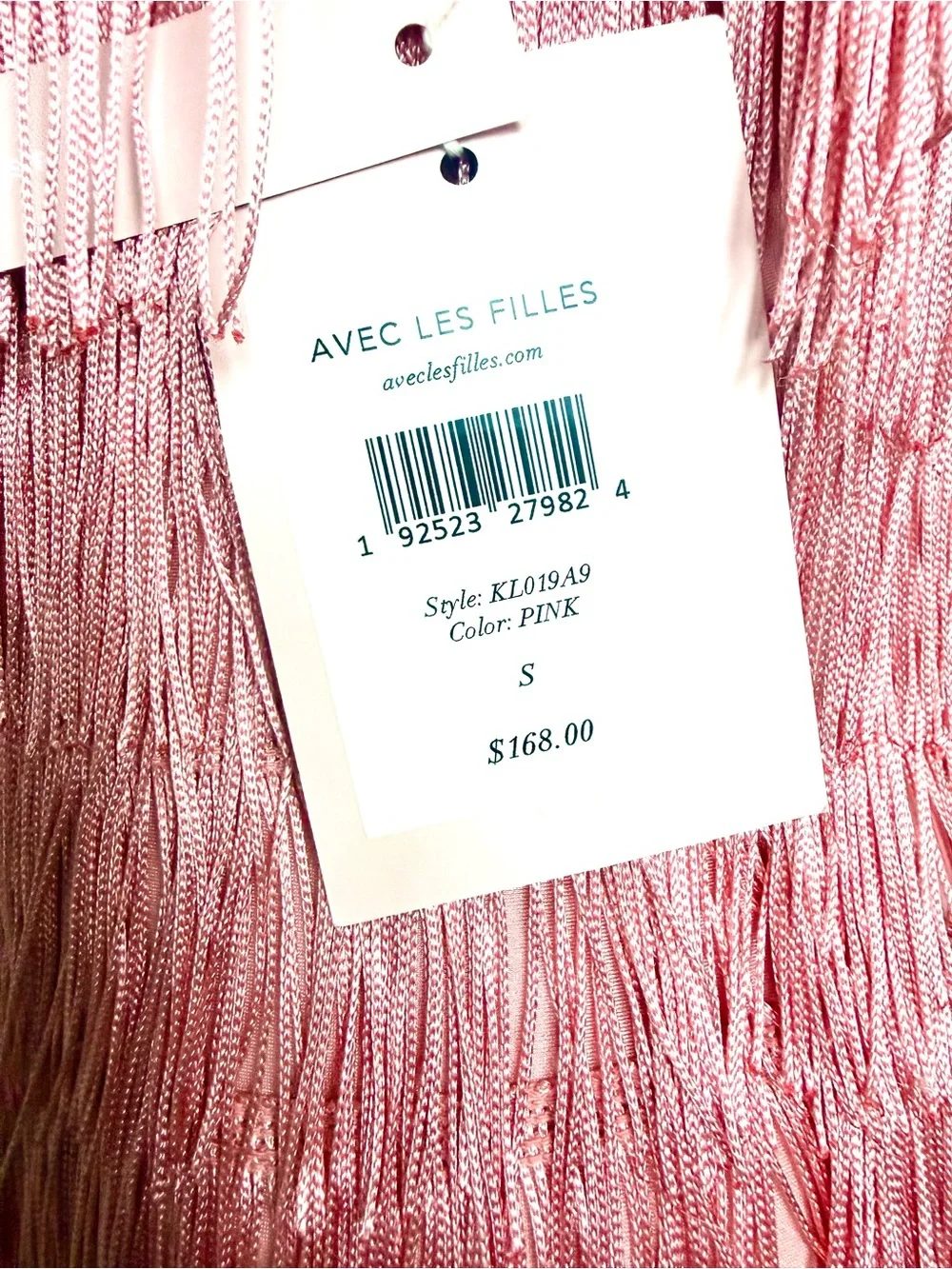ABC Les Filles NWT pink fringe fabulous fun bathing suit S Org $168 one piece